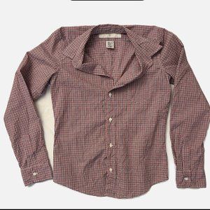 Frank & Eileen Small Red and Blue Plaid Button Down Cotton Shirt